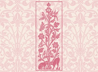 parrots, feathers ,wedding card design, royal India