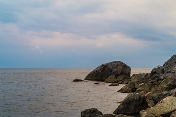 Calm sea in the evening