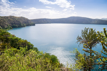 Fototapeta na wymiar Chala Lake on the border of Kenya and Tanzania, Africa.