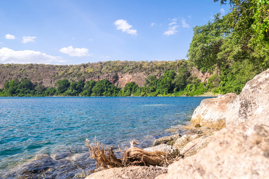 Chala Lake on the border of Kenya and Tanzania, Africa.