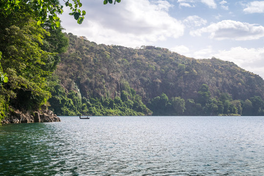 Chala Lake on the border of Kenya and Tanzania, Africa.