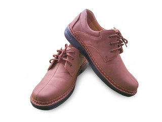 Isolated brown man leather shoe