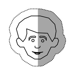 contour face happy man icon, vector illustraction design image