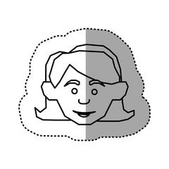 face happy woman icon, vector illustraction design image