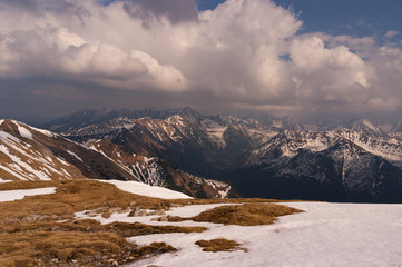 Beautiful spring landscape of the mountains