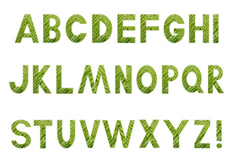 Alphabet with a filling picture from a fern