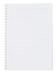 Note book on white background.
