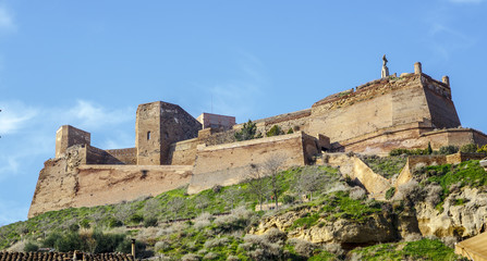 The Templar castle of Monzon. Of Arab origin (10th century) Huesca Spain