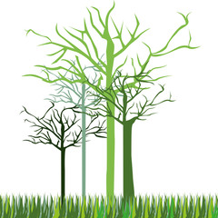 leafless green trees icon, vector illustraction design image
