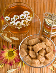 Cane brown sugar and herbal tea