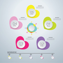 Infographic circle with 5 options. Round chart for business infographics.