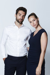 Beautiful couple, looking at camera