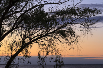 Fototapeta na wymiar Sunset on Lake Erie near Sandusky, Ohio, USA
