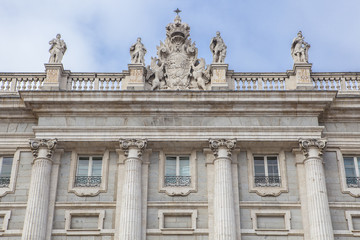 Fototapeta na wymiar Royal Palace, North east facade, Madrid, Spain