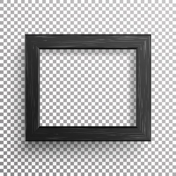 Realistic Photo Frame Vector. Isolated On Transparent Background.