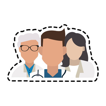 group of faceless doctors icon image vector illustration design 
