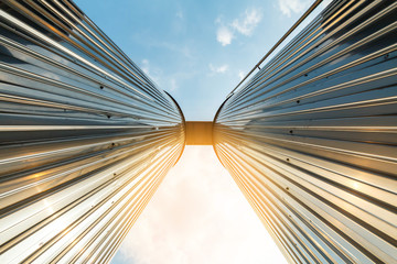 Industrial silos for food production, by stainless steel © patboon