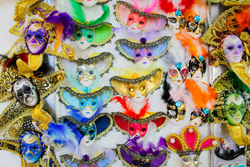 Traditional colored Venice Carnival Masks