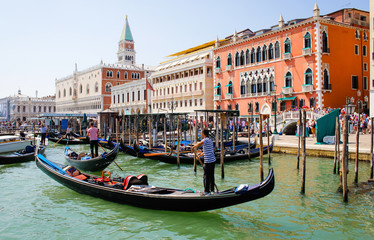 Fototapeta na wymiar Gondola in front of San Marco, Venice