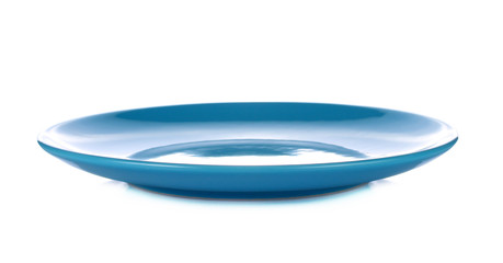 blue plate isolate on white background