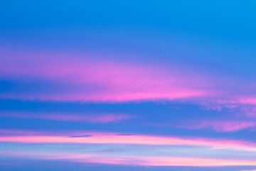 The purple streamer of sunset on the sky