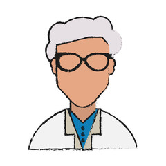 medical doctor man cartoon icon over white background. colorful design. vector illustration