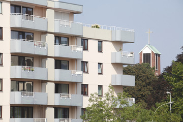 Obraz premium Moderne Wohnhäuser, Balkone