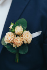 Boutonniere groom on the jacket