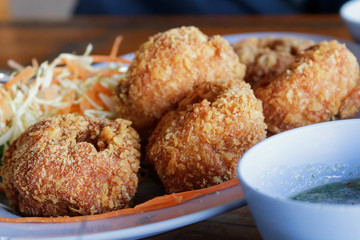 Fried shrimp in a plate