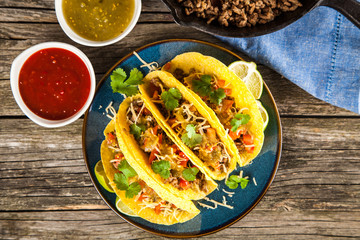 Mexican tacos with beef