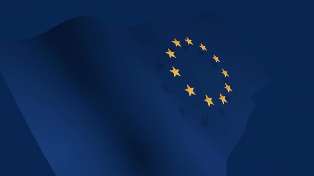 European Union EU 3d flag infinite loop animation background