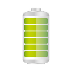 battery in fifty percent icon, vector illustraction design