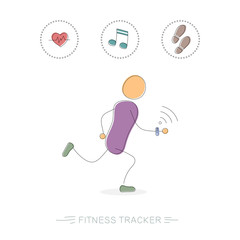 Man running with a fitness tracker