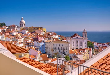 Foto op Canvas Lisbon, Portugal town skyline © twindesigner