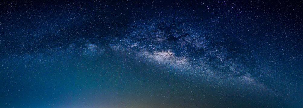 Fototapeta Landscape with Milky way galaxy. Night sky with stars.