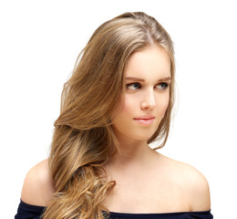 Naklejka premium Beauty portrait of a young girl. Fresh Clean Skin