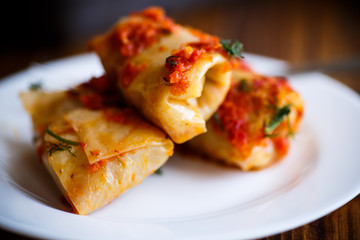 Stuffed cabbage rolls with rice and meat