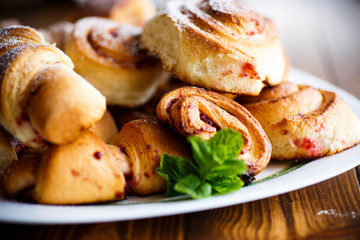 Sweet buns with jam