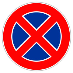 Fototapeta premium Panneau routier en Italie : Stationnement et arrêt interdit