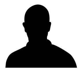 vector isolated silhouette portrait of a man