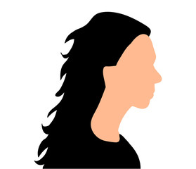 silhouette woman portrait with long hair