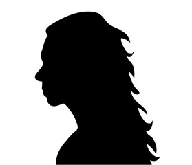 silhouette woman portrait with long hair