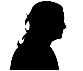 vector isolated silhouette woman portrait with long hair