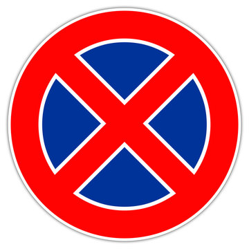 Panneau routier en Italie : Stationnement et arrêt interdit