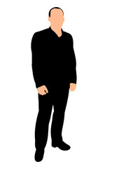  isolated, silhouette business man, black