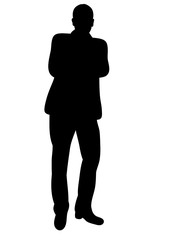 silhouette man standing, black