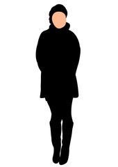 vector isolated silhouette girl