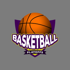 Isolated basketball emblem
