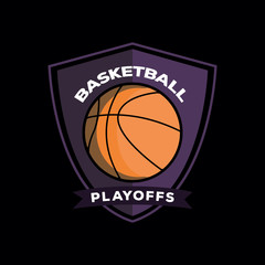 Isolated basketball emblem