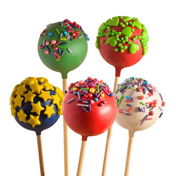 Isolated image of delicious candy on a stick close up